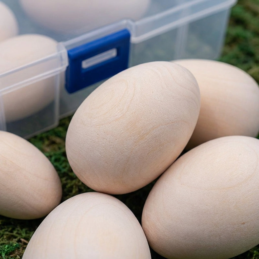 Simulation Easter Egg Develops Creativity Paintable Wooden Egg Pretend Play DIY Toy for Children, Crafters, Art Class, Classroom, Home