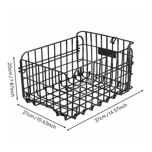 Folding Rear Bike Basket Foldable Design for Grocery Shopping, Commuting