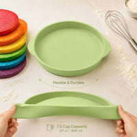 Round Silicone Cake Pan Side Handles Shallow Silicone Cake Pan Food-Grade