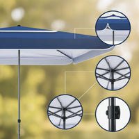 Square Patio Umbrella Wind-Resistant Umbrella with Double Canopy Waterproof for Homeowners, Vendors, Market, Garden