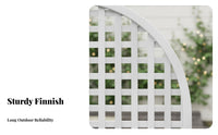 Weather-Resistant Arched Plant Trellis Sturdy Support Arched Top Trellis Long-Lasting Garden Archway Decorative Accent for Homeowners, DIY Enthusiasts, Vegetable Growers, Patio, Balcony, Lawn, Greenhouse