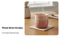 Japanese Design Tea Cup Flow Glaze Ceramic Cup for Vintage Enthusiasts, Home Decorators, Breakfast, Daily Use, Kitchen