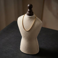 Necklace Display Bust Beige Linen Necklace Bust Elegant Pendant Display Stand Jewelers, Vendors, Boutiques