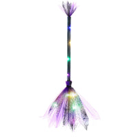 LED Witch Broom for Halloween Party, Glow in Dark, Cosplay Prop