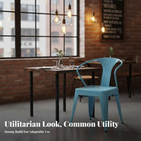Utilitarian Armchair With Armrests Metal Chair Supportive Spine Supportrest Long-Lasting Construction for Homeowners, Restaurant