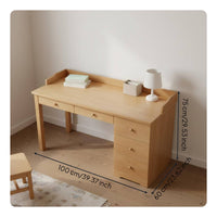Drawer Computer Desk with Storage Solid Wood Writing Table Workstation Study Desk with Drawers Featuring Durable Material and Spacious Design Suitable for Bedroom Dorm Room Home Office Gift Giving