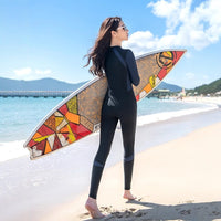 德国连体泳衣女专业潜水服防晒速干长袖长裤大码浮潜冲浪服水母衣
