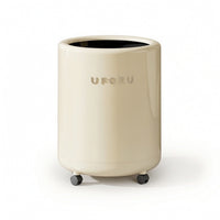Trash Can with Lid Glossy Cylindrical Waste Bin Modern for Bedroom, Living Room