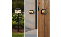 LED Illuminated Solar Address Sign with Stake Ground-Mount Solar House Number Sign Outdoor Slim for Homeowners, Delivery Drivers, Yard, Driveway, Garden, Mailbox Area