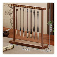 18-Hook Brush Stand Metal Hooks Desk Organizer Tabletop