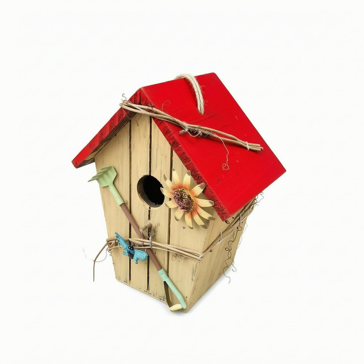 Decorative Birdhouse Rustic Bird House Small for Shelf