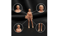 Miniature Courier with Parcel Carrier Small-Scale Courier Figure Tabletop Diorama Figure for Hobbyists, Collectors, Model Photography, Street Scenes