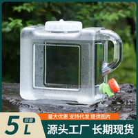 5L Transparent PC Water Bucket with Faucet for Outdoor and Home Use