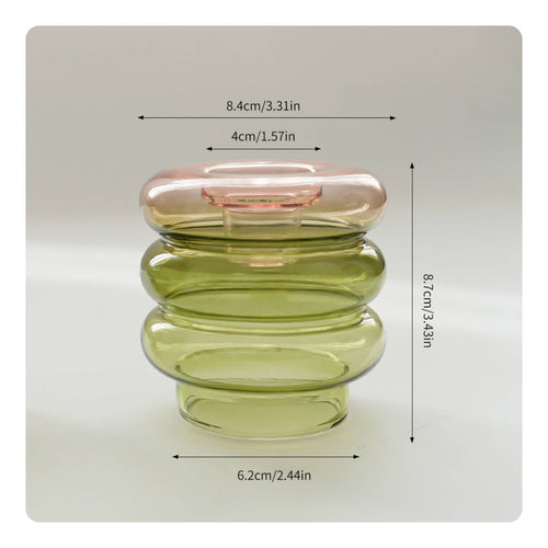 Vase Candle Holder 2-in-1 Design Circular Glass Vase Sturdy Base