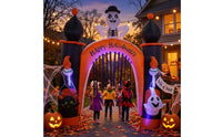 Inflatable Arch with Skeleton Inflate Inflatable Arch Halloween Archway Spooky Archway with Skeleton Outdoor for Homeowners