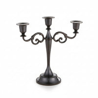 Three-Arm Candelabra Metal Candelabra with Weighted Base Polished for Wedding