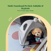 Foldable elevated dog bed, washable