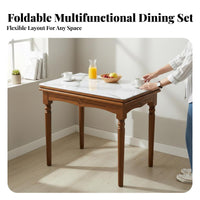 Folding Dining Set Foldable Design Gateleg Table with Storable Chairs