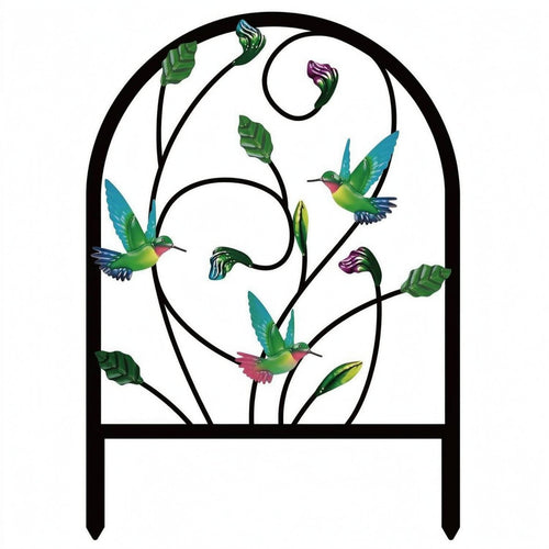 Arched Metal Garden Fence Panel Rectangular Frame Arch Garden Fence Easy to Install Decorative Scrollwork Panel