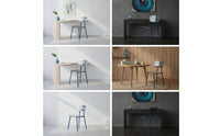 Modern Metal Frame Chair Minimalist Accent Chair Sturdy Seat Chic for Dining Room