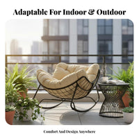 Upholstered Rocking Seat Nordic De-Sign Rocking Chair Light Luxury Aesthetic High Spine Supportrest for Apartment Dwellers