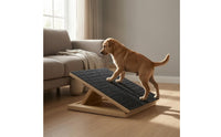 Adjustable Wooden Dog Ramp Non-Slip Surface Adjustable Incline Ramp Light Wood Animal Support for Small Pets, Dogs, Stairs