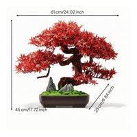 Artificial Bonsai Tree Realistic Fake Potted Plant Maintenance-Complimentary