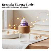 Christmas Tree Glass Jar Small Size Baby Tooth Collection Bottle Hair Preservation Jar Wooden Lid for Collectors, Party Gifts