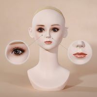 Mannequin Head Bust Mesh Cap Hairpiece Display Head Matte Finish