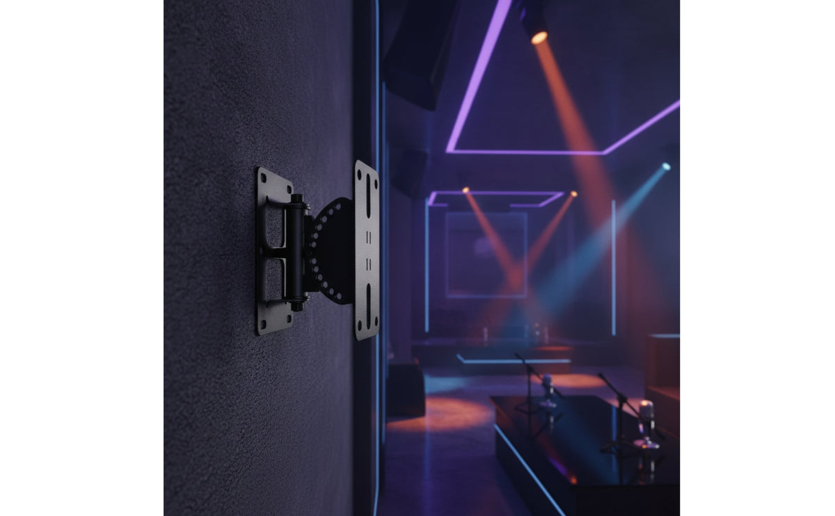 Adjustable Speaker Wall Mount Tilting Speaker Bracket with Tilt Swivel Wide-Angle for Installers, Audiophiles, Home Theater, Karaoke Rooms, Studios