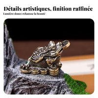 Feng Shui Wealth Frog Tea Pet Golden Toad Figurine Vintage Design