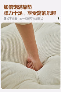 人类狗窝可躺可睡卧室折叠沙发床阳台单人榻榻米休闲躺椅懒人沙发 加长加厚新款（展开185CM*95CM）亲肤羊羔绒-少女粉【赠送靠背+坐垫】