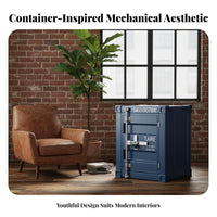 Shipping Container Locker utilitarian aesthetic Bedside Cabinet Retro Design Creative Look for children