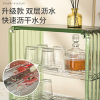 双层沥水收纳置物架亚克力水杯茶杯马克杯收纳架磁吸款盲盒展示架