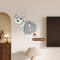 Cartoon Dog Wall Clock, Silent, No Drilling, Birthday Gift