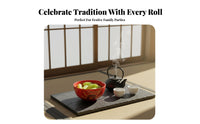 Autumn Festival Dice Bowl Set, Large Red Ceramic, Festive Gift, Full Accessories