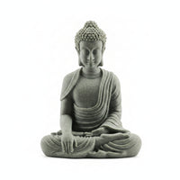 Seated Buddha Figurine Green Sandstone Style Home Decoration Matte Finish