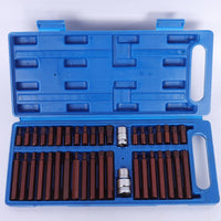 40 Pieces Hex Bit Socket Set Various Sizes Bits Multi-Lobed Bit Driver Set Easy to Carry for Mechanics