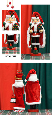 35cm Red Coat Santa Claus Nutcracker with Gift Box