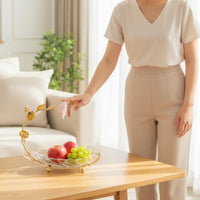 Leaf Crystal Fruit Bowl Luxury Design Leaf Glass Tray Elegant for Hotel, Bar