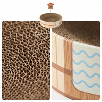 Cat Scratching Bed with Spring Sign Corrugated Cat Scratching Lounge Bed Tub-Shaped Scratcher Bowl for kittens , Kittens, Living Room