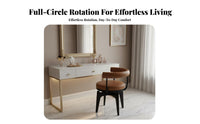 Rotating Dining Chair Vintage & Design Upholstered Rotating Armchair Padded Seat and Backrest Curved Backrestrest for Kitchen