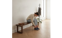 Solid Wood Wooden Bench Rustic Long Bench Natural Furniture Elegant for Foyer