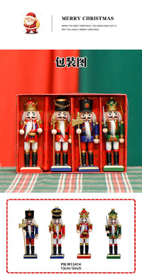 13cm Soldier Nutcracker Wooden Figurine Home Decor