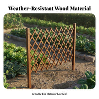 Weather-Resistant Wooden Lattice Divider Multi-Use Expandable Wooden Fence Easy Installation Extendable Garden Fence Stable Base for Gardeners, Homeowners, Pet Owners, Yard, Patio, Entryway, Balcony