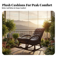 Modern Rocking Chair Relaxing Upholstered Rocking Chair Sturdy Frame Ergonomic Support for Seniors, Homeowners