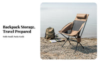 High-Back Moon Chair Foldable High-Back Folding Chair Lightweight for Beachgoers