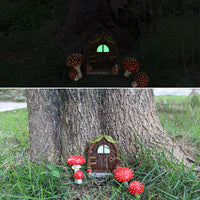 American Country Style Resin Mushroom Garden Ornament for Outdoor Decor