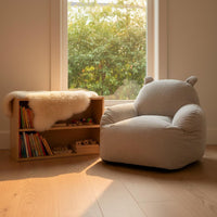 Children's Reading Corner Chair Removable and Washable Cover Young Child Bear Ear Sofa Low Seat Design Kids' Corduroy Armchair for Infants, Playroom