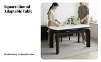 Extendable Round-to-Rectangle Table Expandable Design Household Furniture classic contemporarycenturyera design for Homeowners, Hosts, Dining Room, Small Spaces, Kitchen